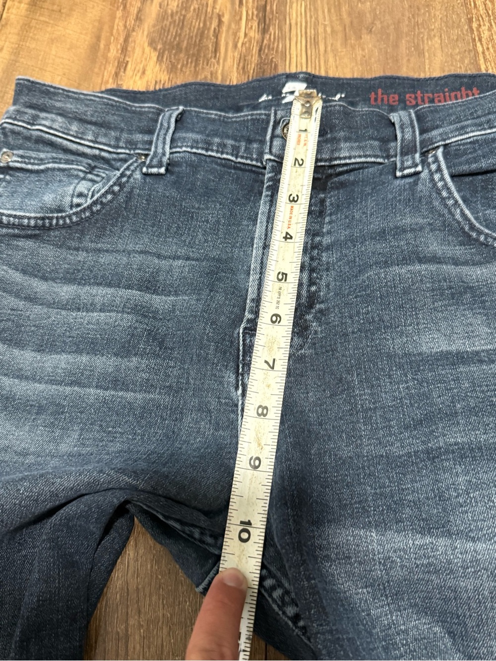 7 For All Mankind Jeans Mens 33 x 30 Blue The Straight Leg Denim Dark Wash - Picture 10 of 10